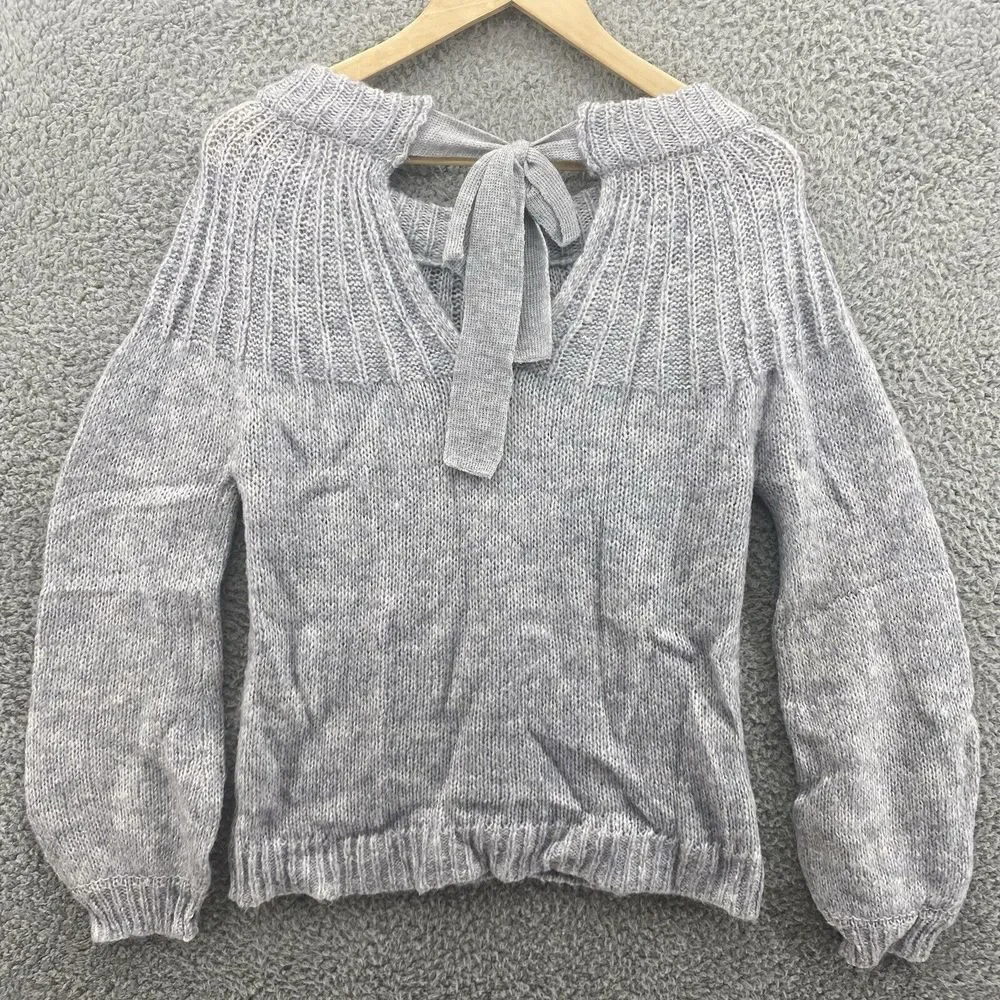 Lauren Conrad Womens‎ Size S Gray Loose Weave Long Sleeve Casual Top Sweater